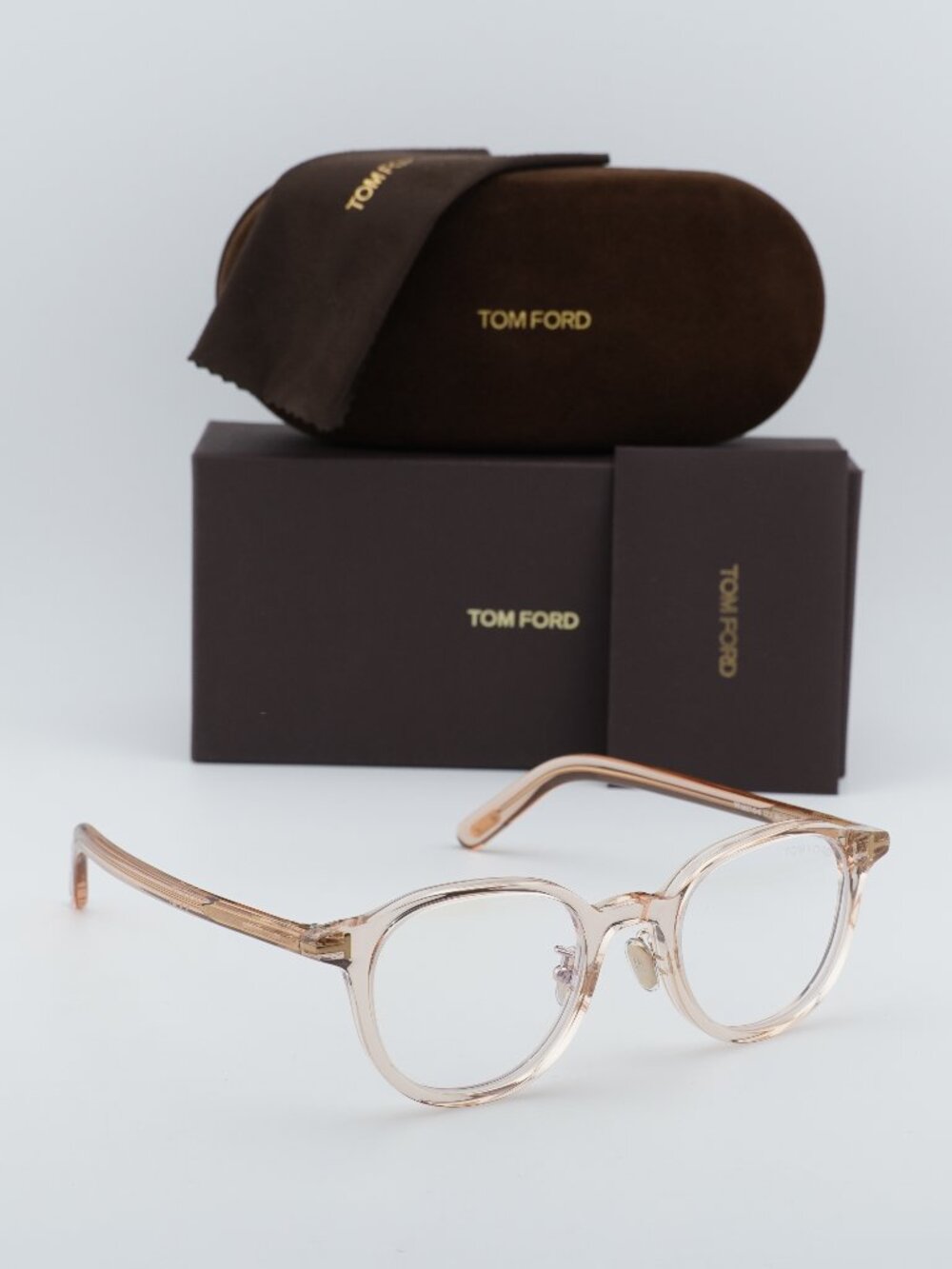 Tom Ford FT5857-D-B 072 Square Eyeglasses 48mm - Transparent Brown